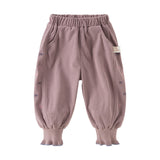 Dave&Bella Toddler Girls Navy/Purple Sweet Soft Comfortable Jogger Pants