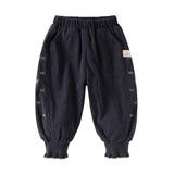 Dave&Bella Toddler Girls Navy/Purple Sweet Soft Comfortable Jogger Pants
