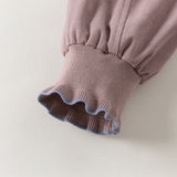 Dave&Bella Toddler Girls Navy/Purple Sweet Soft Comfortable Jogger Pants