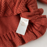 Dave&Bella Toddler Girls Red ruffle Hem Cozy Comfortable Cotton Cardigans