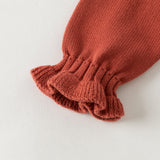 Dave&Bella Toddler Girls Red ruffle Hem Cozy Comfortable Cotton Cardigans