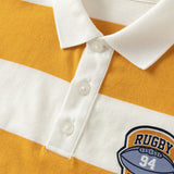 Dave&Bella Toddler Boys Yellow White Striped Cozy Comfortable Daily Cotton Polos
