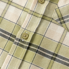 Dave&Bella Toddler Boys Yellow Green Plaid Cozy Cotton Casual Classic Shirts