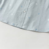 Dave&Bella Toddler Boys Blue Letter Print Bow Tie Cozy Casual Breathable Cotton Shirts