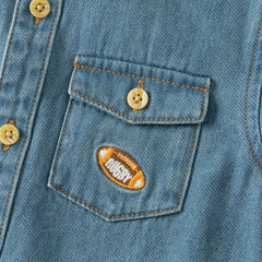 Dave&Bella Toddler Boys Denim Blue Classic Simple Versatile Cmfortable Cozy Cotton Shirts