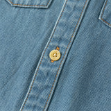Dave&Bella Toddler Boys Denim Blue Classic Simple Versatile Cmfortable Cozy Cotton Shirts