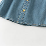 Dave&Bella Toddler Boys Denim Blue Classic Simple Versatile Cmfortable Cozy Cotton Shirts