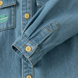 Dave&Bella Toddler Boys Denim Blue Classic Simple Versatile Cmfortable Cozy Cotton Shirts