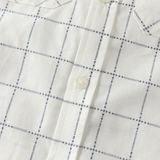 Dave&Bella Toddler Boys White Plaid Polo Collar Preppy-Style Cozy Cotton Pant Suits