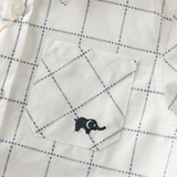 Dave&Bella Toddler Boys White Plaid Polo Collar Preppy-Style Cozy Cotton Pant Suits