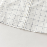 Dave&Bella Toddler Boys White Plaid Polo Collar Preppy-Style Cozy Cotton Pant Suits