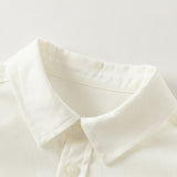 Dave&Bella Toddler Boys Beige Preppy-Style Classic Simple Shirt Pant Suits