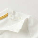 Dave&Bella Toddler Boys White Letter Print Soft Casual T-shirts