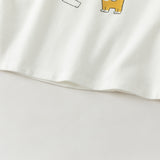 Dave&Bella Toddler Boys White Letter Print Soft Casual T-shirts