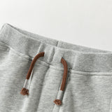 Dave&Bella Toddler Boys Light Grey Daily Simple Versatile Soft Pants