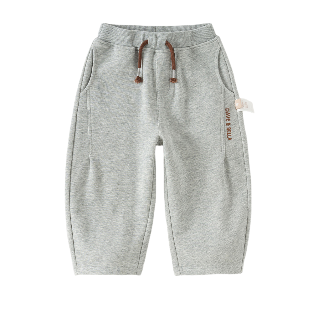 Dave&Bella Toddler Boys Light Grey Daily Simple Versatile Soft Pants