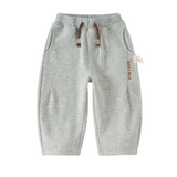 Dave&Bella Toddler Boys Light Grey Daily Simple Versatile Soft Pants