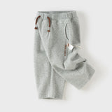Dave&Bella Toddler Boys Light Grey Daily Simple Versatile Soft Pants