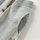 Dave&Bella Toddler Boys Light Grey Daily Simple Versatile Soft Pants