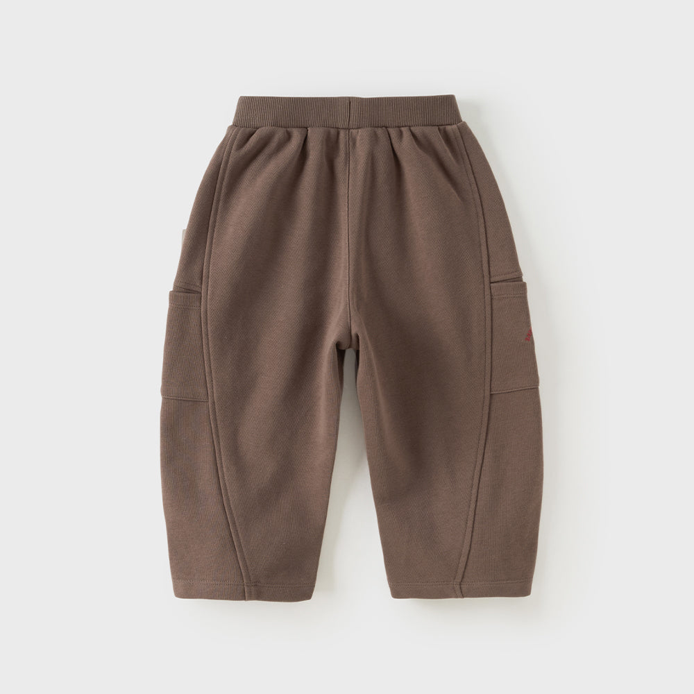 Dave&Bella Toddler Boys Brown Simple Versatile Comfortable Jogger Pants