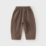 Dave&Bella Toddler Boys Brown Simple Versatile Comfortable Jogger Pants
