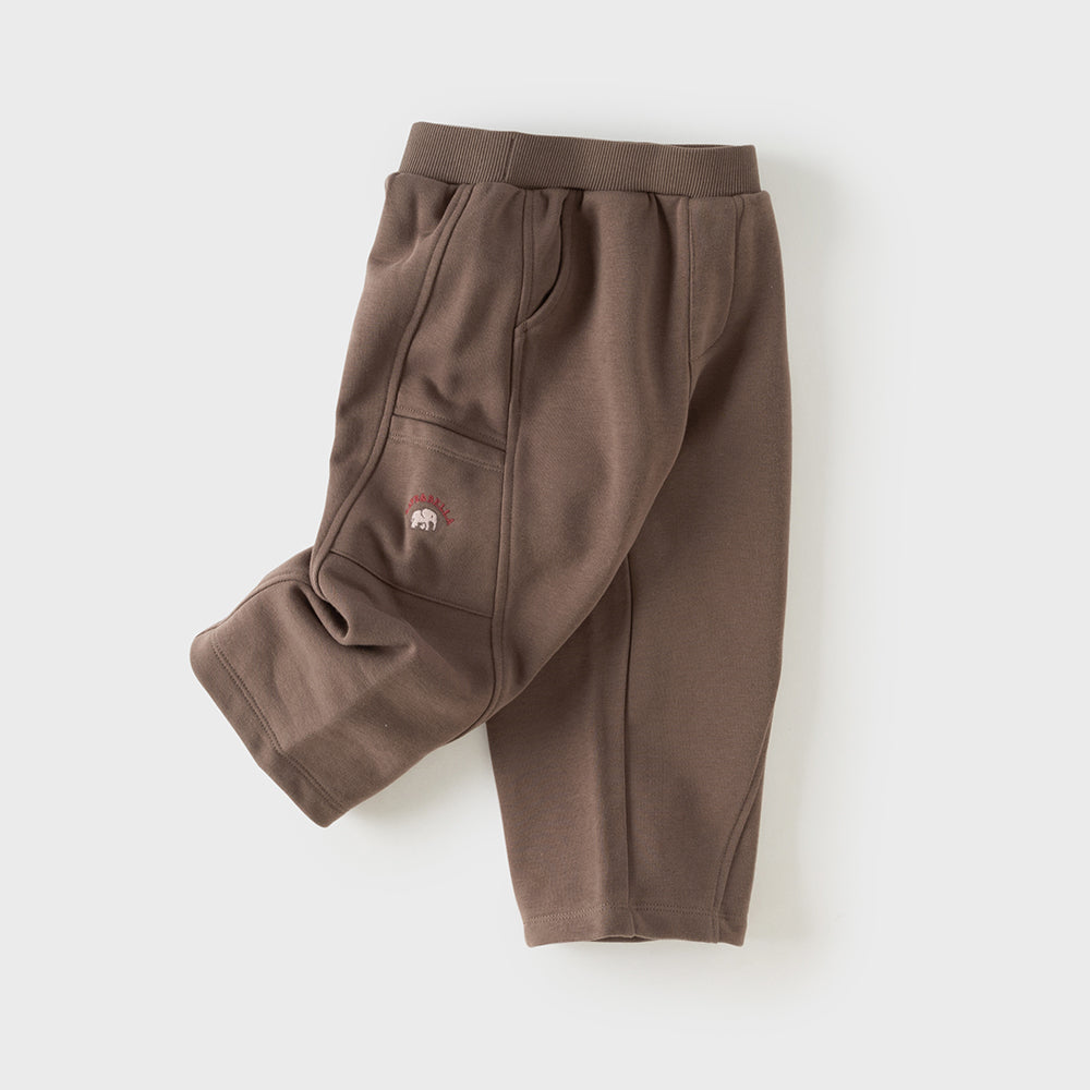 Dave&Bella Toddler Boys Brown Simple Versatile Comfortable Jogger Pants