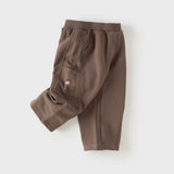 Dave&Bella Toddler Boys Brown Simple Versatile Comfortable Jogger Pants