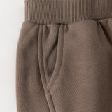 Dave&Bella Toddler Boys Brown Simple Versatile Comfortable Jogger Pants