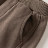 Dave&Bella Toddler Boys Brown Simple Versatile Comfortable Jogger Pants