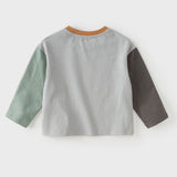 Dave&Bella Toddler Boys Light Gray Robot Print Soft Comfortable Cotton T-shirts