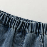 Dave&Bella Toddler Boys Denim Blue Retro Classic Distressed Jogger Pants