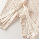 Dave&Bella Baby Girls Pink Floral Doll Collar Cute Cozy Cotton Comfortable Rompers