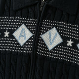 Dave&Bella Toddler Boys Navy Letter Jacquard Soft Skin-Friendly Cotton Cardigans
