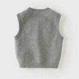 Dave&Bella Toddler Boys Grey Casual Soft Cotton Sleeveless Sweater Outwear Vests