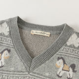 Dave&Bella Toddler Boys Grey Casual Soft Cotton Sleeveless Sweater Outwear Vests