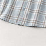Dave&Bella Toddler Boys Blue Plaid Casual Versatile Cozy Cotton Comfortable Shirts