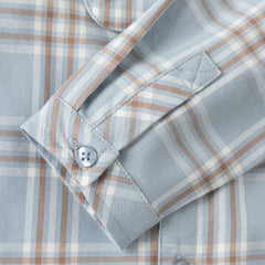 Dave&Bella Toddler Boys Blue Plaid Casual Versatile Cozy Cotton Comfortable Shirts