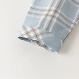 Dave&Bella Toddler Boys Blue Plaid Casual Versatile Cozy Cotton Comfortable Shirts