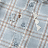 Dave&Bella Toddler Boys Blue Plaid Casual Versatile Cozy Cotton Comfortable Shirts