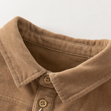 Dave&Bella Toddler Boys Light Khaki Classic Simple Soft Cozy Cotton Shirts
