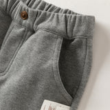 Dave&Bella Toddler Boys Apricot Preppy Style Mock Two-Piece Casual Pant Suits
