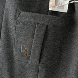 Dave&Bella Toddler Boys Carbon Black Straight Leg Comfortable Woolen Pants
