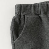 Dave&Bella Toddler Boys Carbon Black Straight Leg Comfortable Woolen Pants