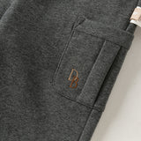 Dave&Bella Toddler Boys Carbon Black Straight Leg Comfortable Woolen Pants