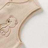 Dave&Bella Toddler Girls/Boys Pink/Khaki Cute Print Soft Comfortable Micro Fleece Vests