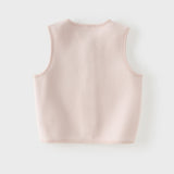 Dave&Bella Toddler Girls/Boys Pink/Khaki Cute Print Soft Comfortable Micro Fleece Vests