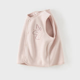 Dave&Bella Toddler Girls/Boys Pink/Khaki Cute Print Soft Comfortable Micro Fleece Vests
