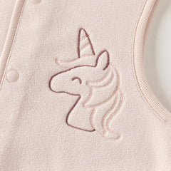 Dave&Bella Toddler Girls/Boys Pink/Khaki Cute Print Soft Comfortable Micro Fleece Vests