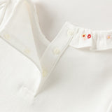 Dave&Bella Toddler Girls White Doll Collar Casual Comfortable Cotton T-shirts