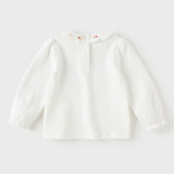 Dave&Bella Toddler Girls White Doll Collar Casual Comfortable Cotton T-shirts